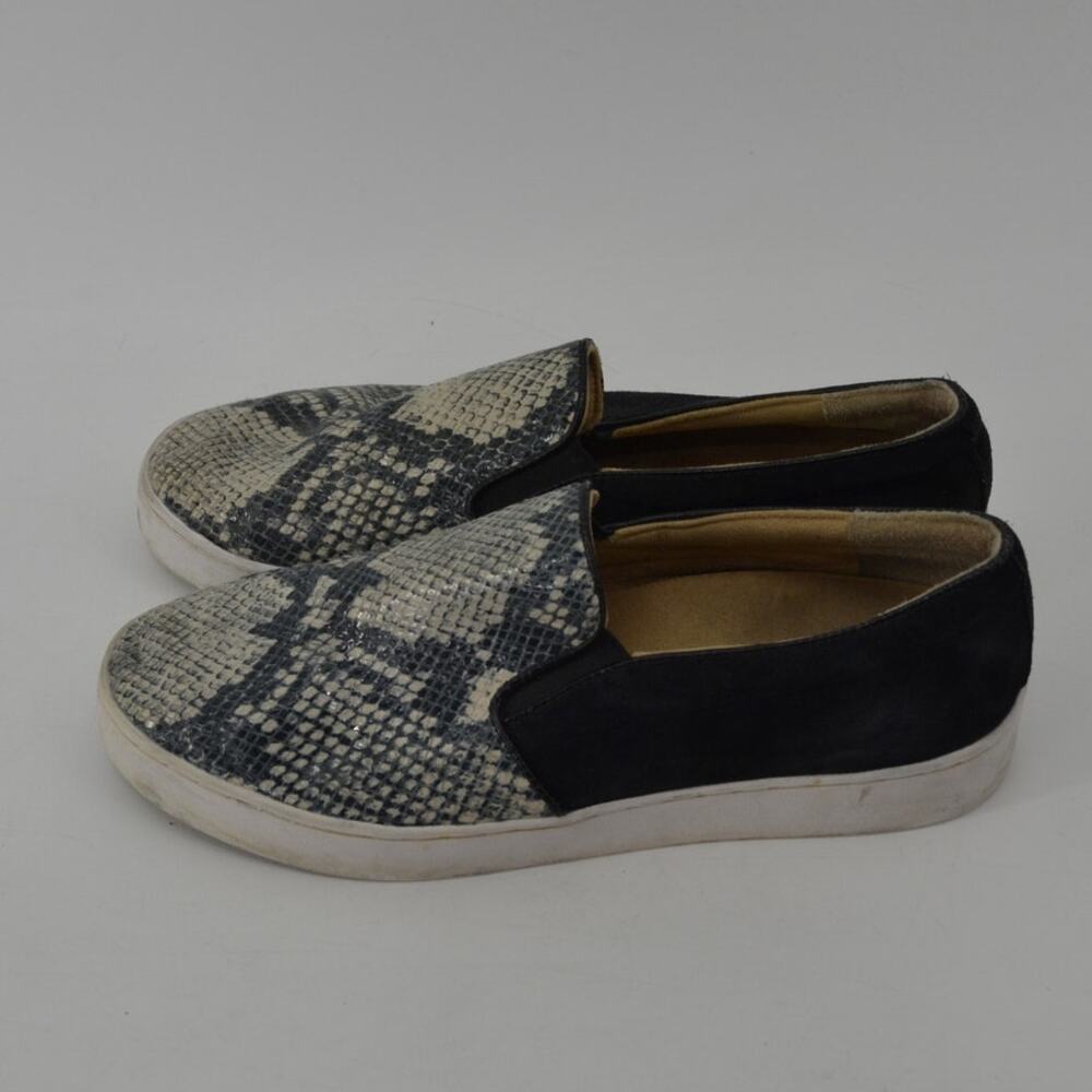 Vionic Womens Sz 8 Suede Slip-On Sneaker Snakeskin Print Black - Picture 2 of 11